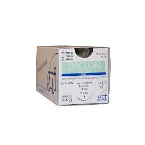 Chir. šití - Daclon nylon modrý 4/0 (1,5) 45cm DS19 (12ks)