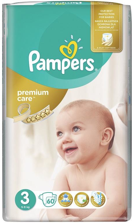 PAMPERS Premium Care 3 Midi 6-10kg 60ks