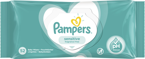 PAMPERS vlhčené ubrousky Sensitive 52ks